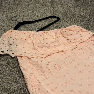 One strap peach dress